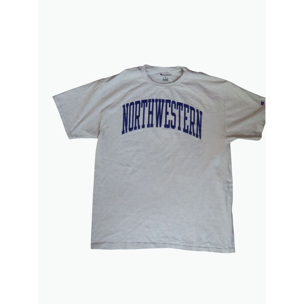 Champion Northwestern Wildcats T Shirt Men’s Large Gray College University NCAA